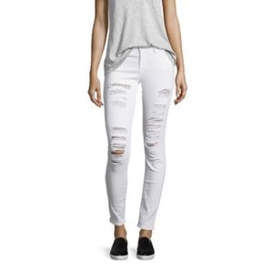 Frame white Le Skinny Rip distressed jeans sz 24